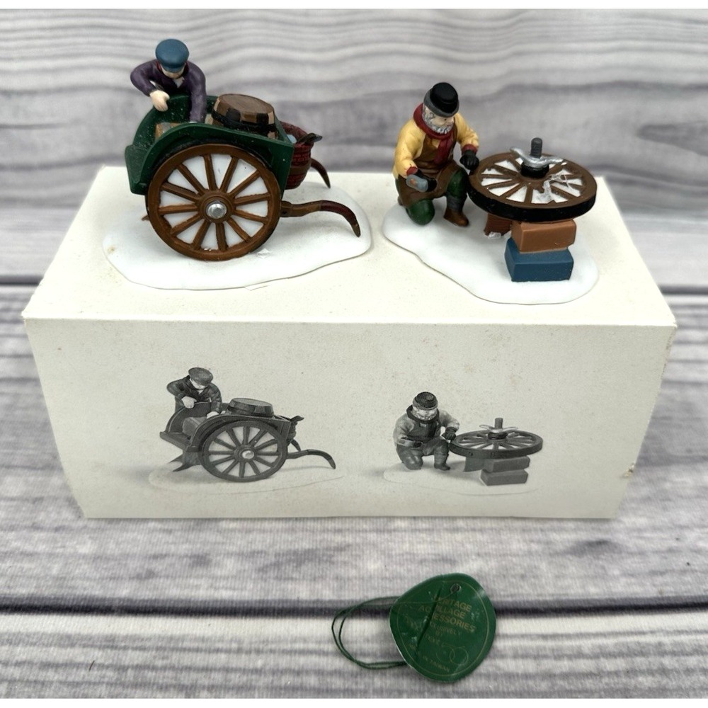 DEPARTMENT 56 HERITAGE VILLAGE C BRADFORD WHEELWRIGHT & SON PORCELAIN FIGURINES